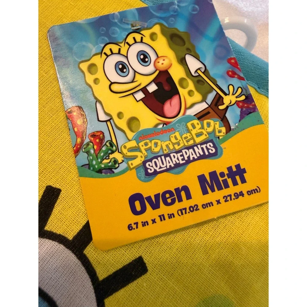 Nickelodeon SpongeBob SquarePants 3pc Kitchen Set Oven Mitt Towel Pot Holder NEW